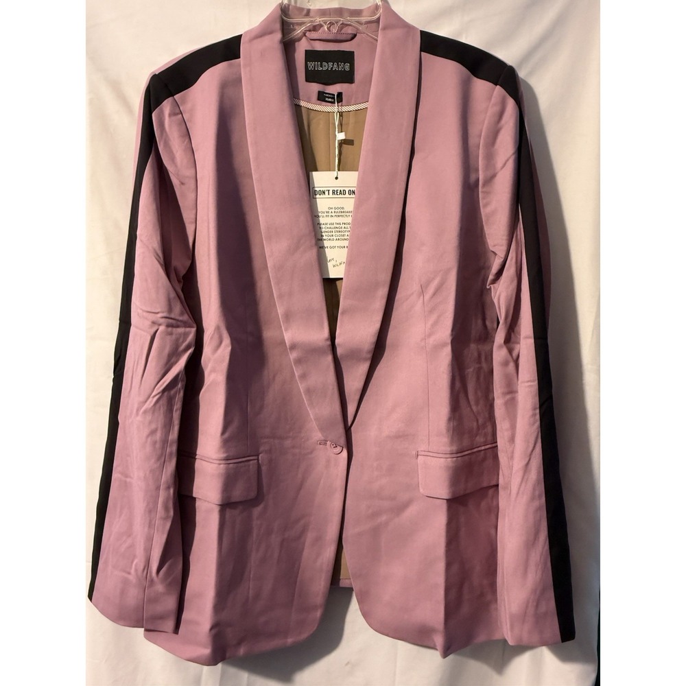 Wildfang Empower Colorblock Tux Blazer Mauve Black Women's XL